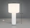 Lampka nocna stołowa ceramiczna podstawa tkaninowy abażur biała minimalistyczna klasyczna BLAIR R51811031 Rl